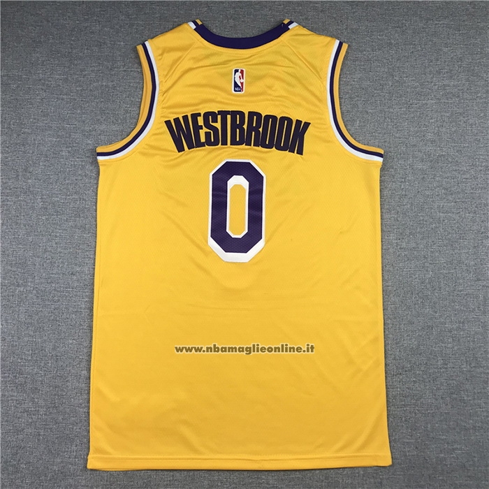 Maglia Los Angeles Lakers Russell Westbrook #0 Icon 2020 Giallo